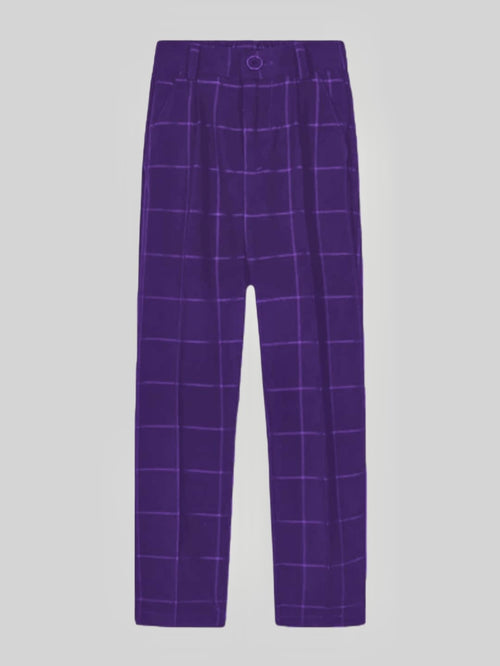 Button Plaid Pant