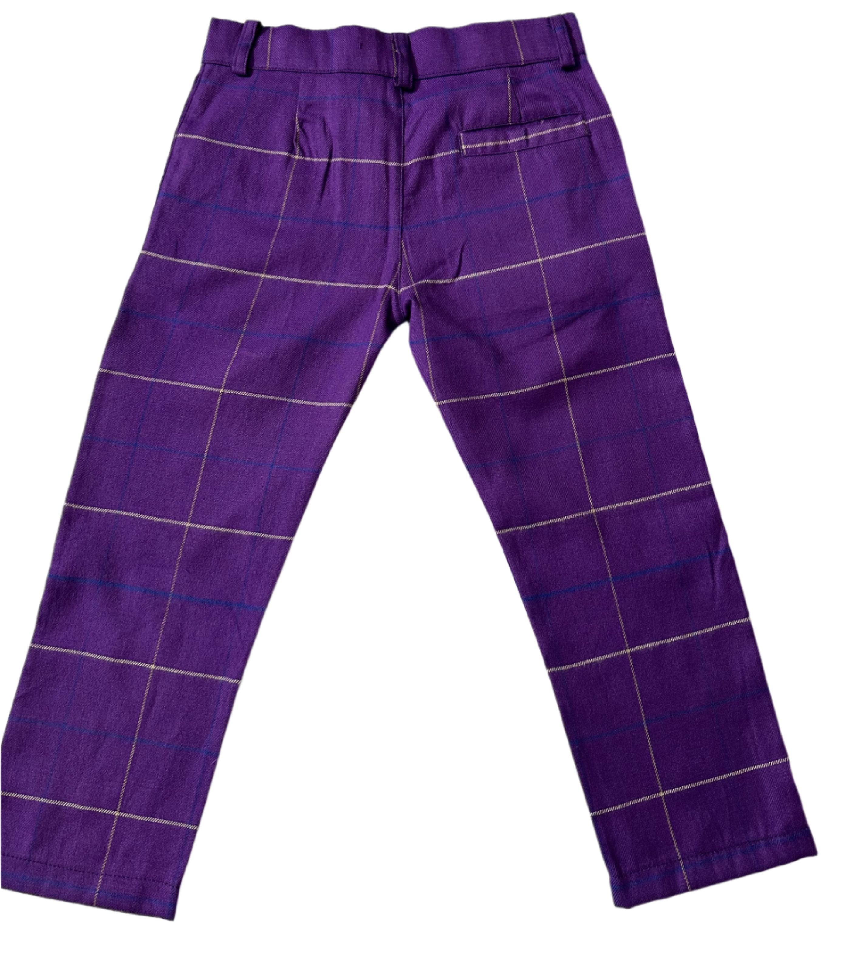Button Plaid Pant
