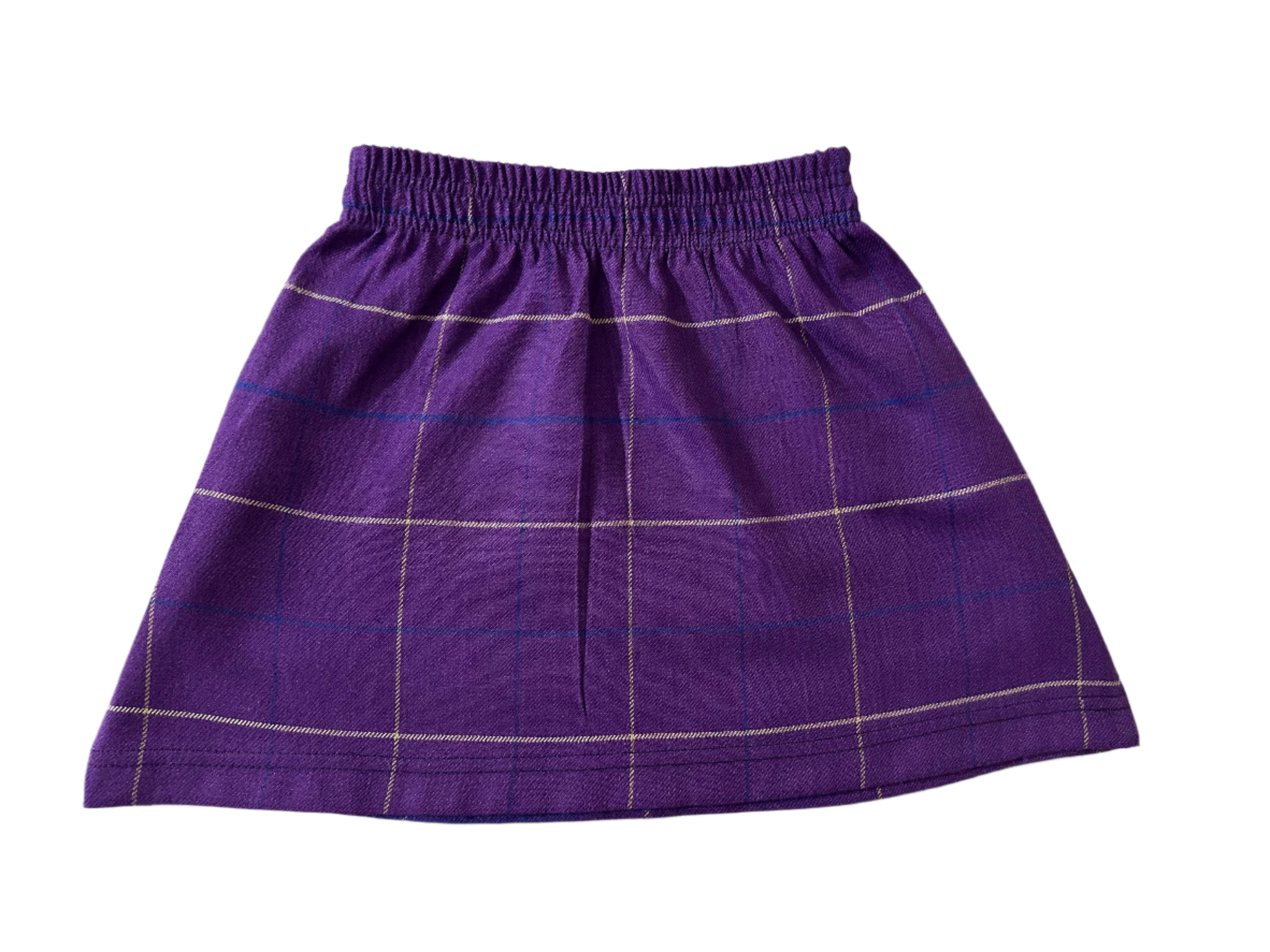 Plaid Elastic Skirt
